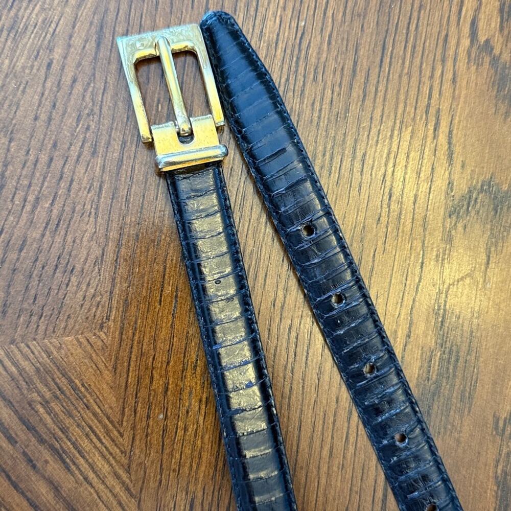 Jana Genuine Snakeskin Black Leather Belt Medium - Picture 9 of 9